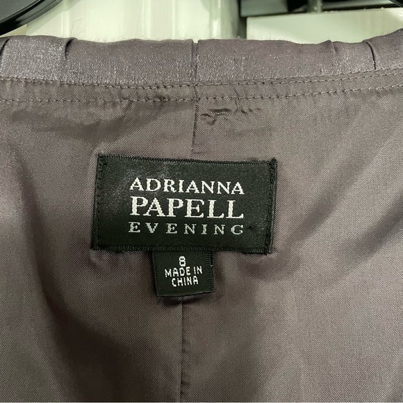 Adrianna Papell Evening Cocktail/Semi Formal Dress Granite Metallic Size 8 - Picture 3 of 12